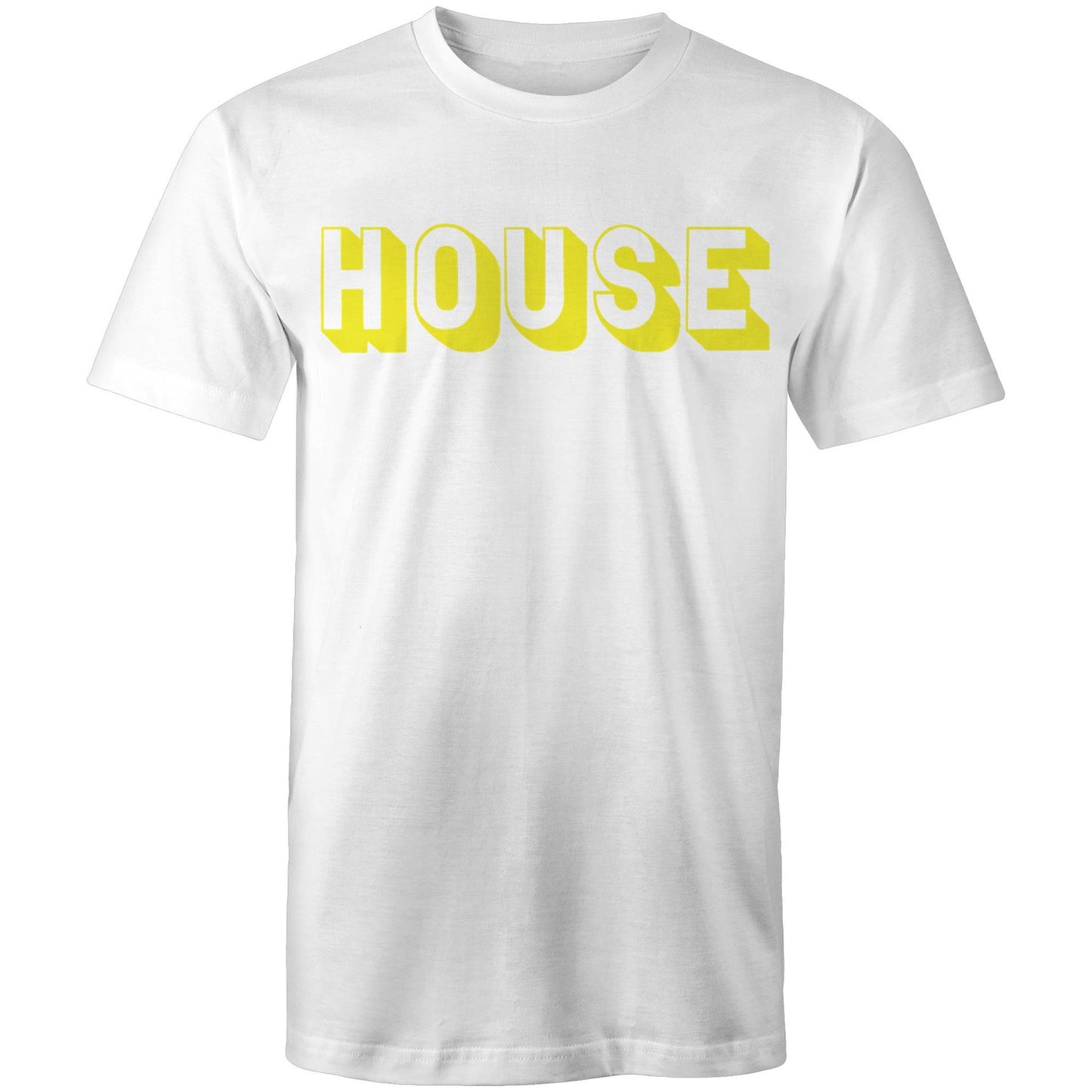 House is Our Religion front & back Mens Tee white